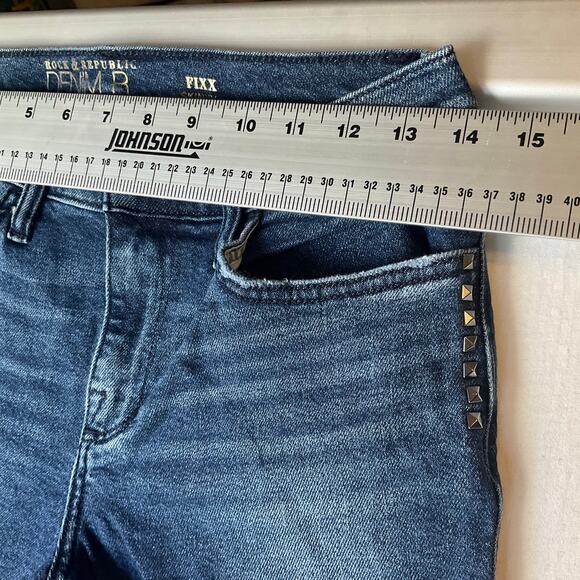 Rock & Republic Women Fixx Skinny Jeans size 8 M Blue Mid Rise Stretch Slimming - Picture 2 of 11